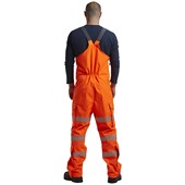 Leo Workwear Northam Orange EcoViz 10K Waterproof Breathable Hi Vis Bib & Brace 