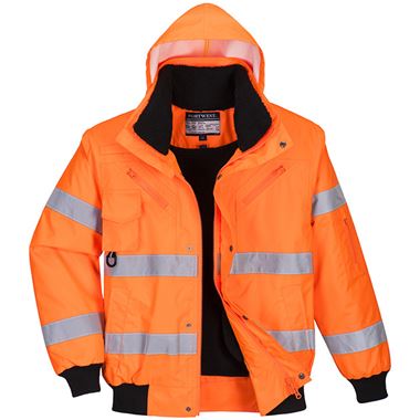 Portwest C467 Orange Padded Waterproof 3-in-1 Hi Vis Bomber Jacket