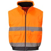 Portwest C468 Orange/Navy Padded Waterproof 2-in-1 Hi Vis Bomber Jacket 