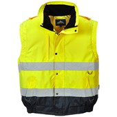 Portwest C468 Yellow/Navy Padded Waterproof 2-in-1 Hi Vis Bomber Jacket