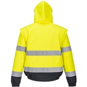 Portwest C468 Yellow/Navy Padded Waterproof 2-in-1 Hi Vis Bomber Jacket