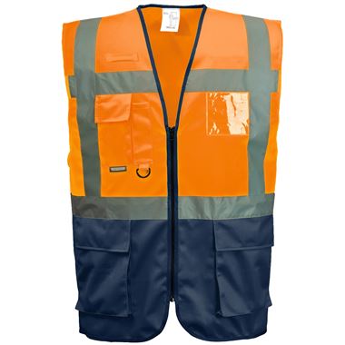 Portwest C476 Warsaw Orange/Navy Executive Hi Vis Vest 