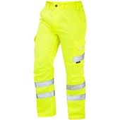 Leo Workwear Bideford Yellow Polycotton Hi Vis Cargo Trouser