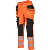 Portwest DX442 DX4 Orange/Black Stretch Hi Vis Detachable Holster Pocket Trouser