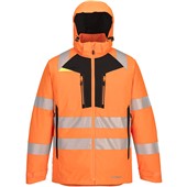 Portwest DX461 DX4 Orange/Black Stretch Padded Lined Waterproof Hi Vis Winter Jacket 