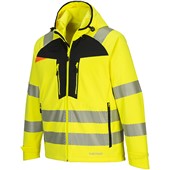 Portwest DX475 DX4 Yellow/Black Mesh Lined Hi Vis Softshell (3L)