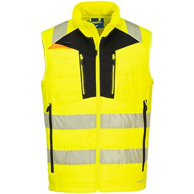 Portwest DX479 DX4 Yellow Mesh Lined Padded Hi Vis Softshell Bodywarmer