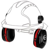 JSP InterEX Helmet Mounted Ear Defenders AEK020-005-400 - SNR 28dB