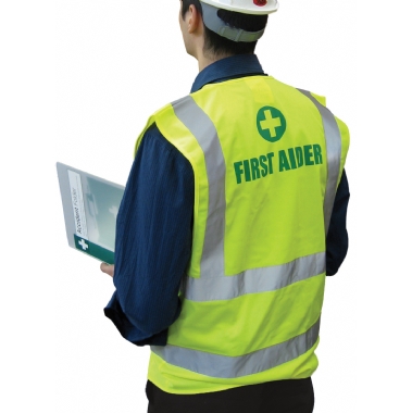 FIRST AIDER Pre-Printed Yellow Hi Vis Vest