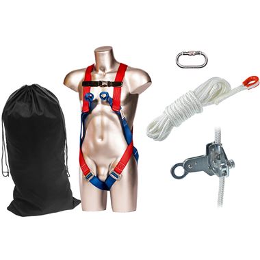 Portwest FP66 Roofer Ascender Kit - 2 Point Harness + 10m Rope + Rope Grab