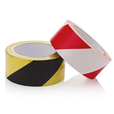 Self Adhesive Hazard Marking Tape 50mmx33m - Red-White & Black-Yellow