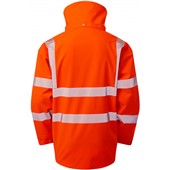 Leo Workwear Dartmoor Orange EcoViz 10K Mesh Lined Waterproof Breathable Hi Vis Bomber Jacket 