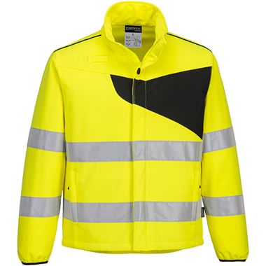 Portwest PW275 PW2 Yellow/Black Hi Vis Softshell Jacket (2L)