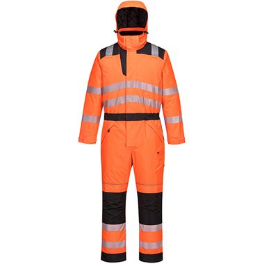 Portwest PW352 PW3 Orange Hi Vis Thermal Waterproof Overalls