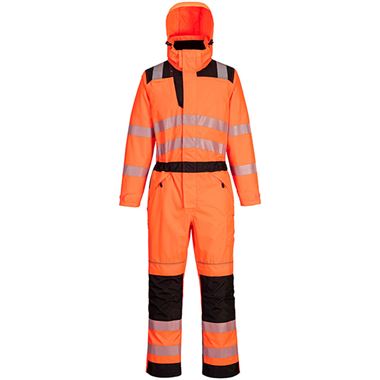 Portwest PW355 PW3 Orange Waterproof Hi Vis Rain Coverall