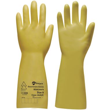 Polyco RE00360 Electricians Gloves 500V Class 00