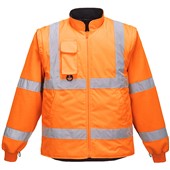 Portwest RT27 Orange Padded Waterproof 7 in 1 Hi Vis Jacket