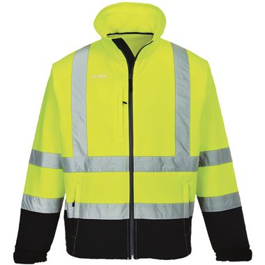 Portwest S425 Yellow/Navy Hi Vis Contrast Softshell Jacket (3L)