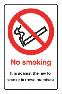 No smoking it is against the law premises 