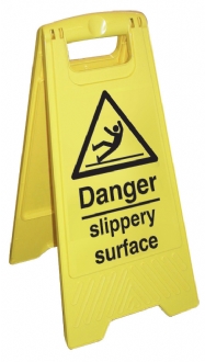 danger slippery surface cleaning stand