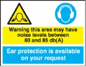 warning noise levels 80-85 db(a)