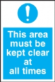 this area must be kept clear all times 