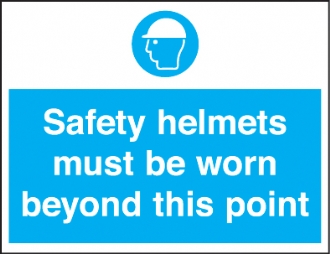 safety helmets beyond this point 