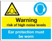 risk of high noise levels ear protection be worn 