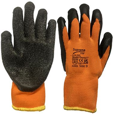 Supreme Thermal Grip Work Gloves with Latex Coating - 7g