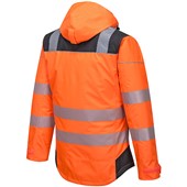 Portwest T400 PW3 Orange/Black Padded Waterproof Hi Vis Winter Jacket