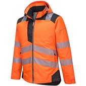 Portwest T400 PW3 Orange/Black Padded Waterproof Hi Vis Winter Jacket