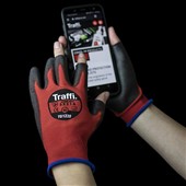 TraffiGlove TG1220 X-Dura Cut A 3-Digit PU Palm Coated Red Gloves - 13g