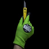 TraffiGlove TG535 X-Dura Cut C Nitrile Foam Palm Coated Green Gloves - 13g