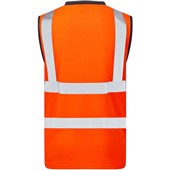 Leo Workwear Ashford Orange Comfort EcoViz Sleeveless Hi Vis T-Shirt